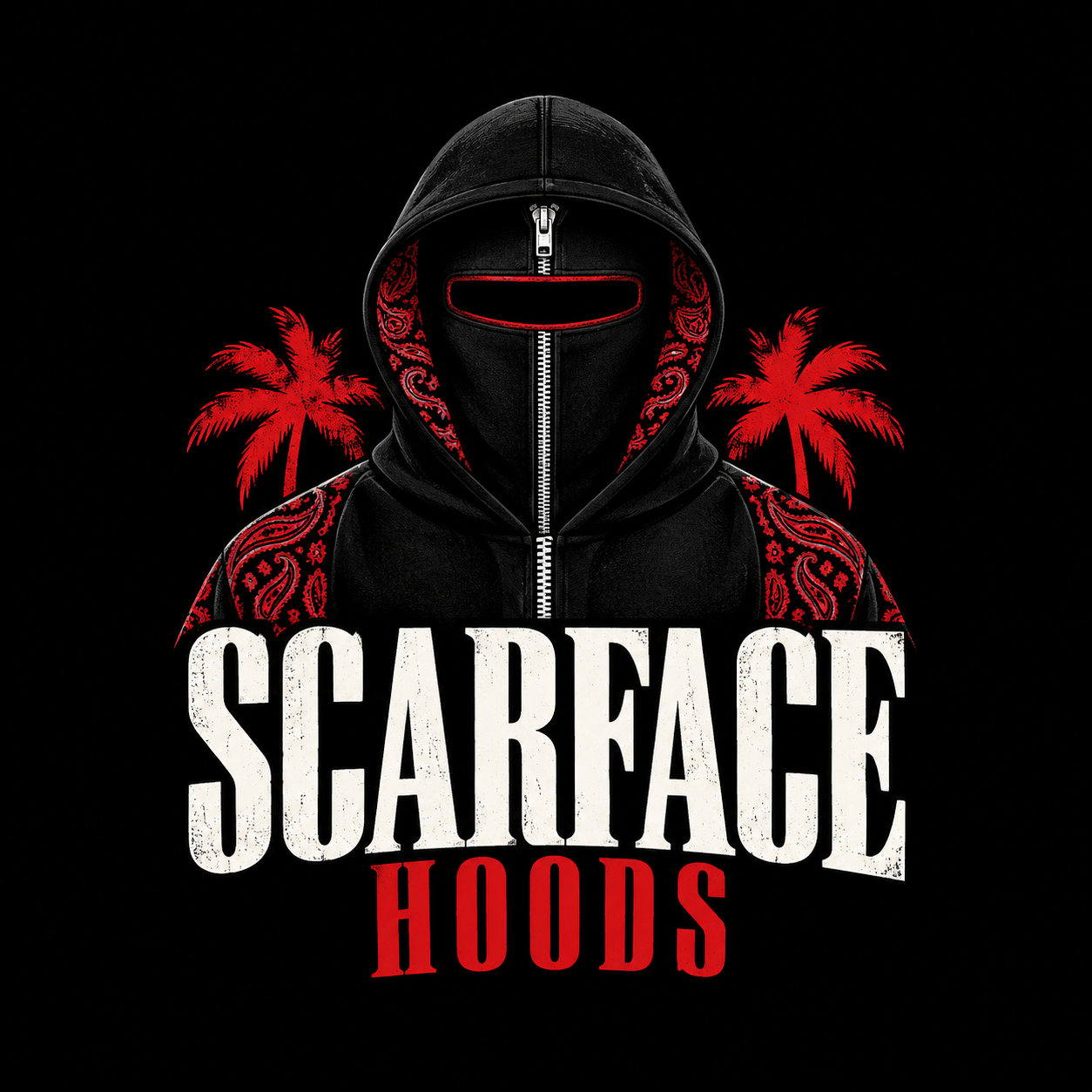 Scarface Hoods hood and palm logo